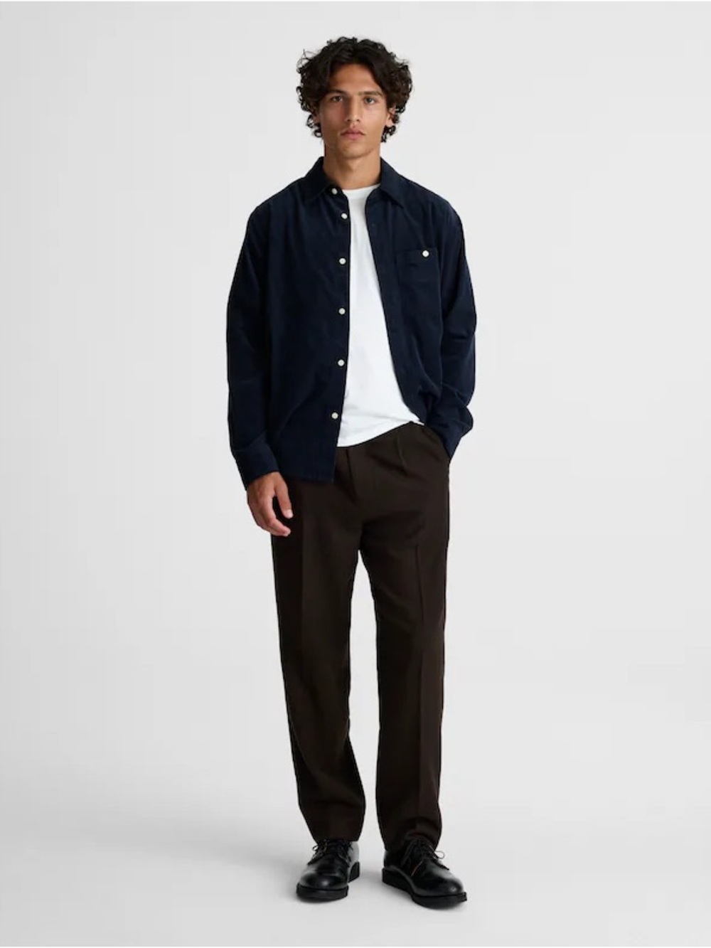 Unisex Straight-Leg Dress Pants in Dark Brown